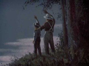 Father and Son at night